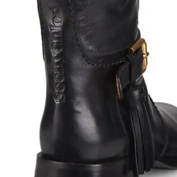 New See By Chloe x Anthropologie Lory Over-Knee Tassel Buckle Leather Equestrian - Picture 4 of 14